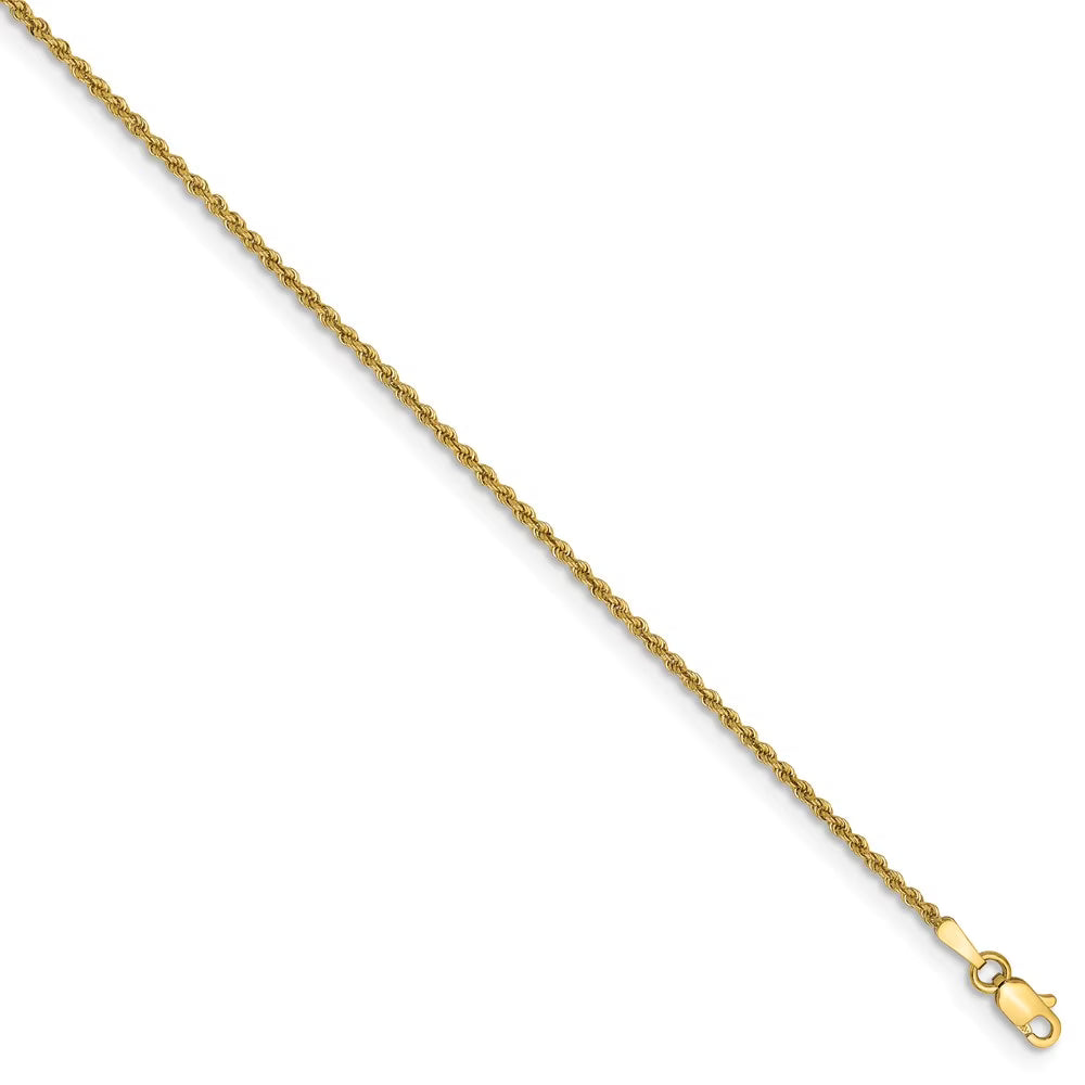 14kt Yellow Gold Rope Chain Anklet 9 inch Lobster Clasp Y438324