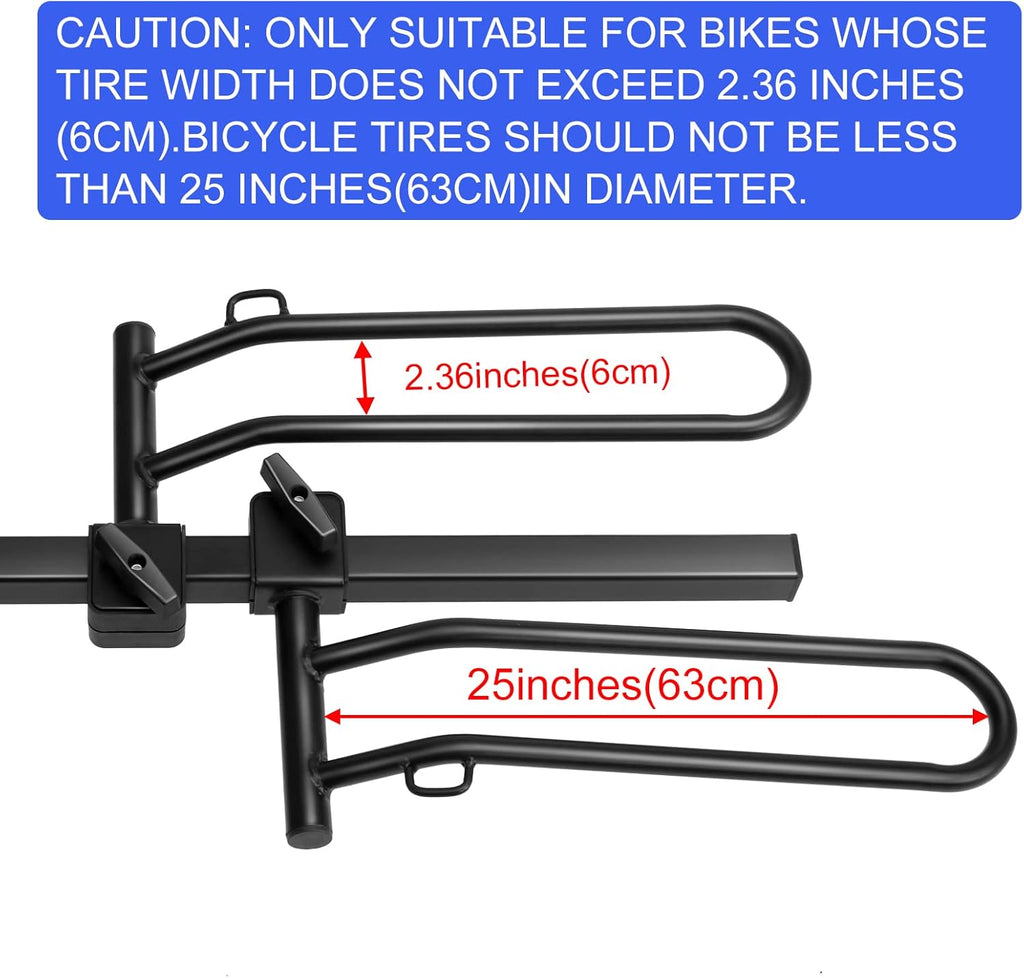 Hitch Mount Bike Rack, Foldable 2 Tray Bicycle Rack L16974