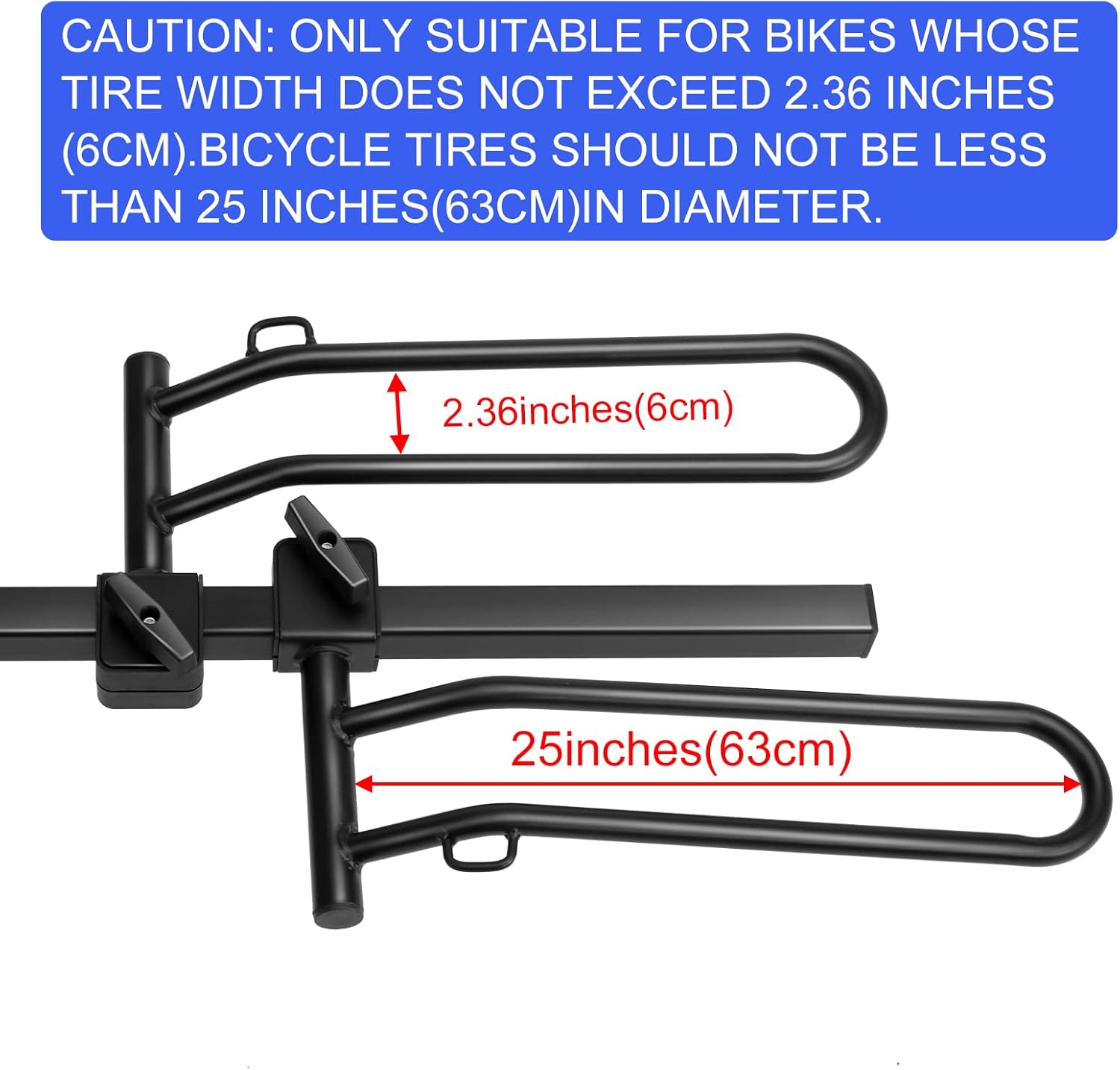 Hitch Mount Bike Rack, Foldable 2 Tray Bicycle Rack L16974