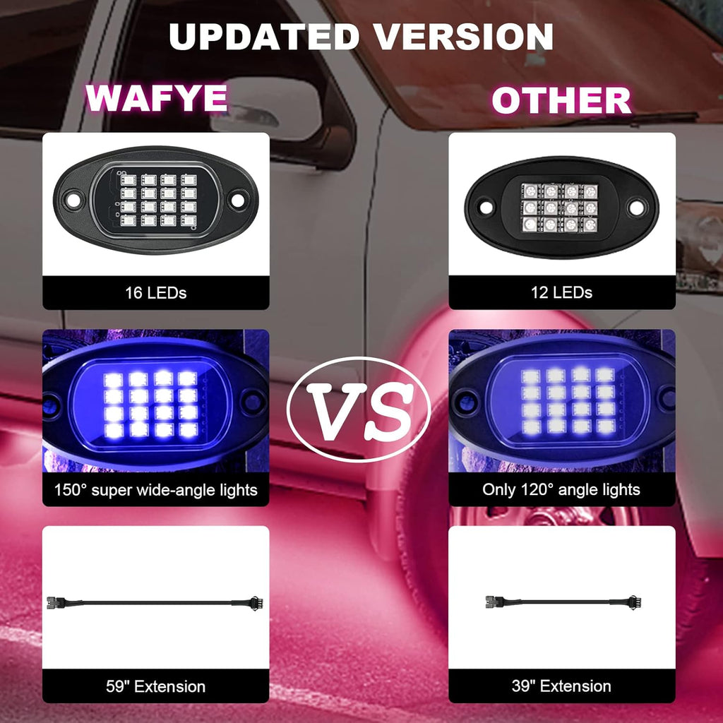 RGB LED Rock Lights 8 Pods Pack of 2 R81787