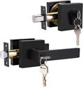 3 Pack Matte Black Privacy Door Lever with Lock H766