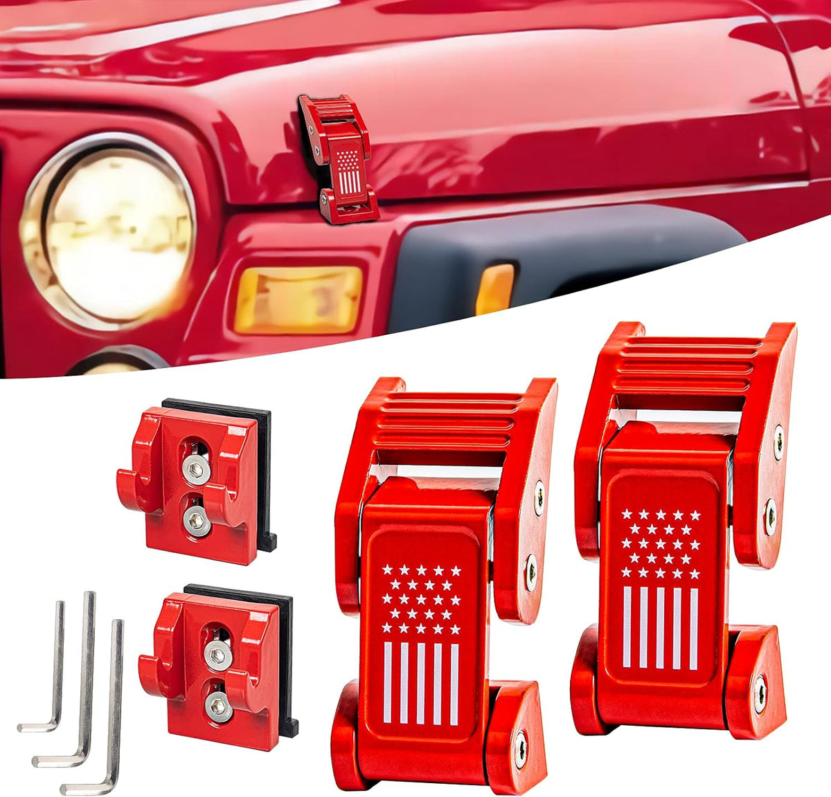Hood Latches for Jeep Wrangler TJ 1997-2006 (Texture Black) M56683