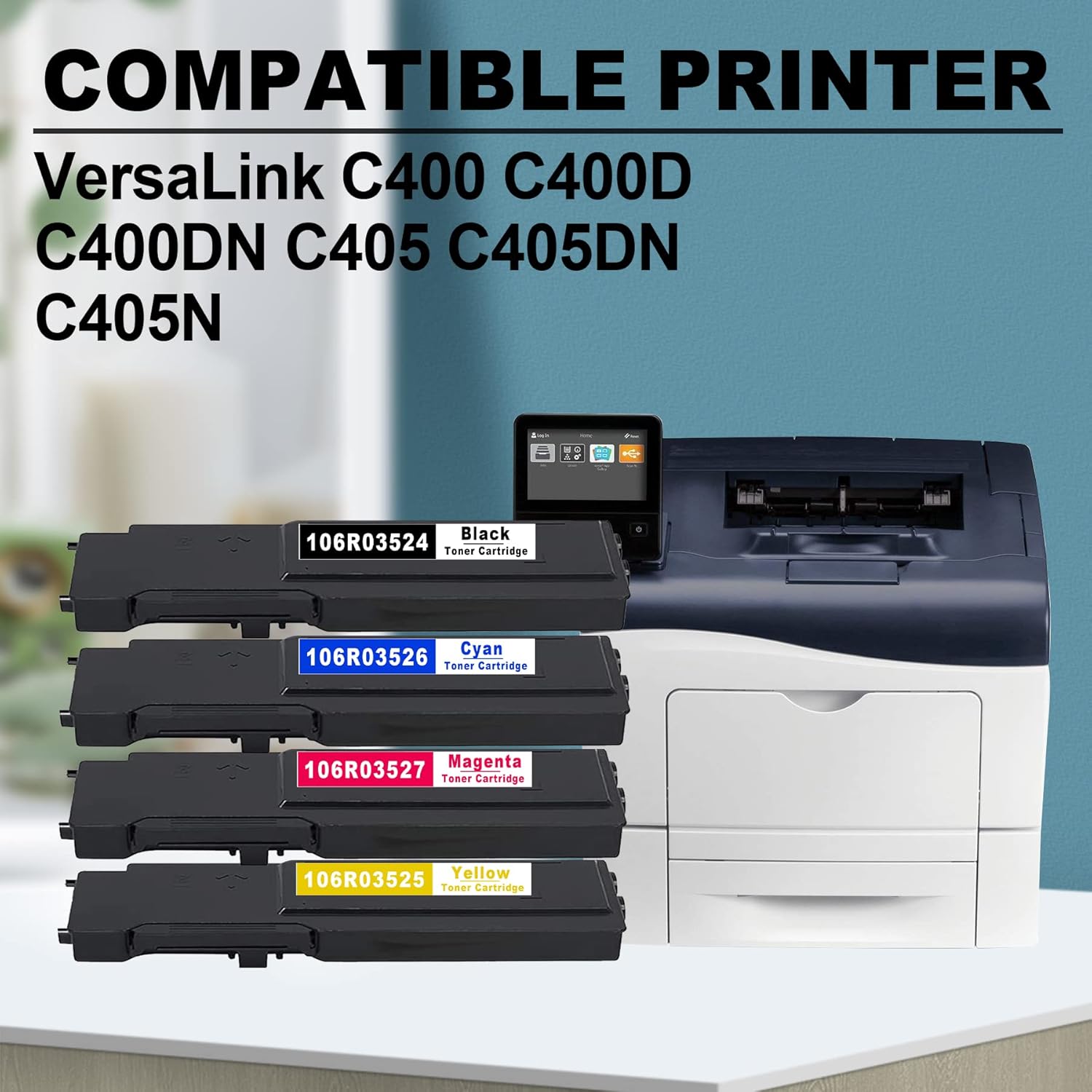6 PK Toner Cartridge Replacement for Xerox C400 C405 Printer H39351