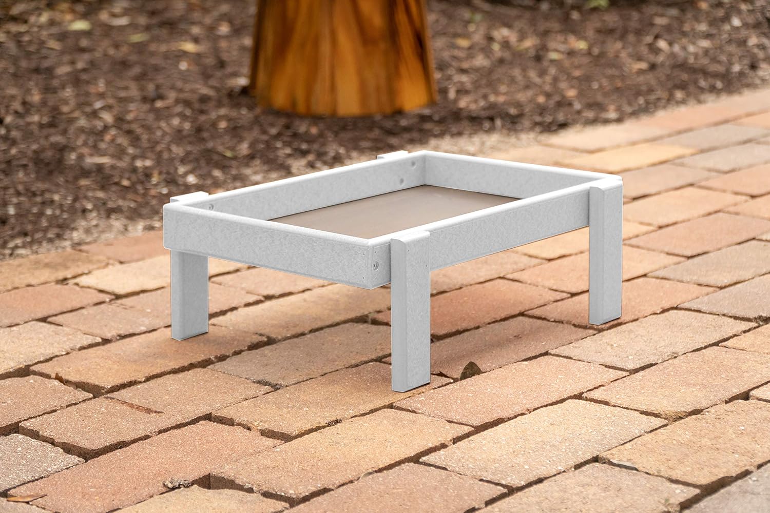 Plastic Platform Ground Bird Feeder Tray (Weathered Wood) X2961