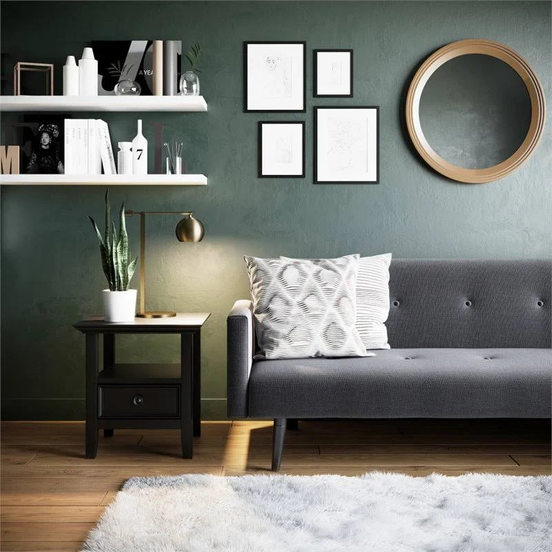 Solid Wood End Table in Black E77594