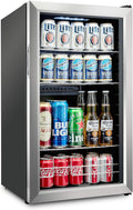 62 Can Stainless Steel Beverage Refrigerator with Reversible Glass Door Q219898