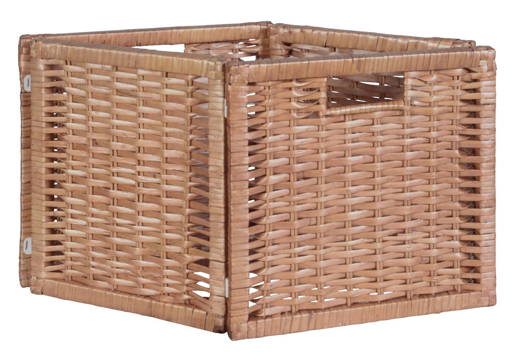 Truffle/Natural 2 Cubes and 2 Wicker Baskets Storage Set Y220866
