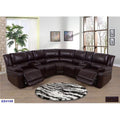 3 Piece Bonded Leather Recliner Sectional Sofa Set with Cup Holder Console G3052
