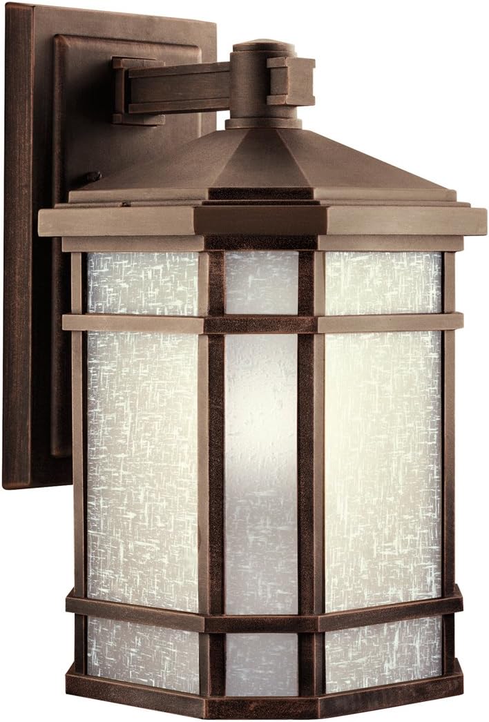 10.75 1 Light Outdoor Wall Light with Etched Linen Glass E1917