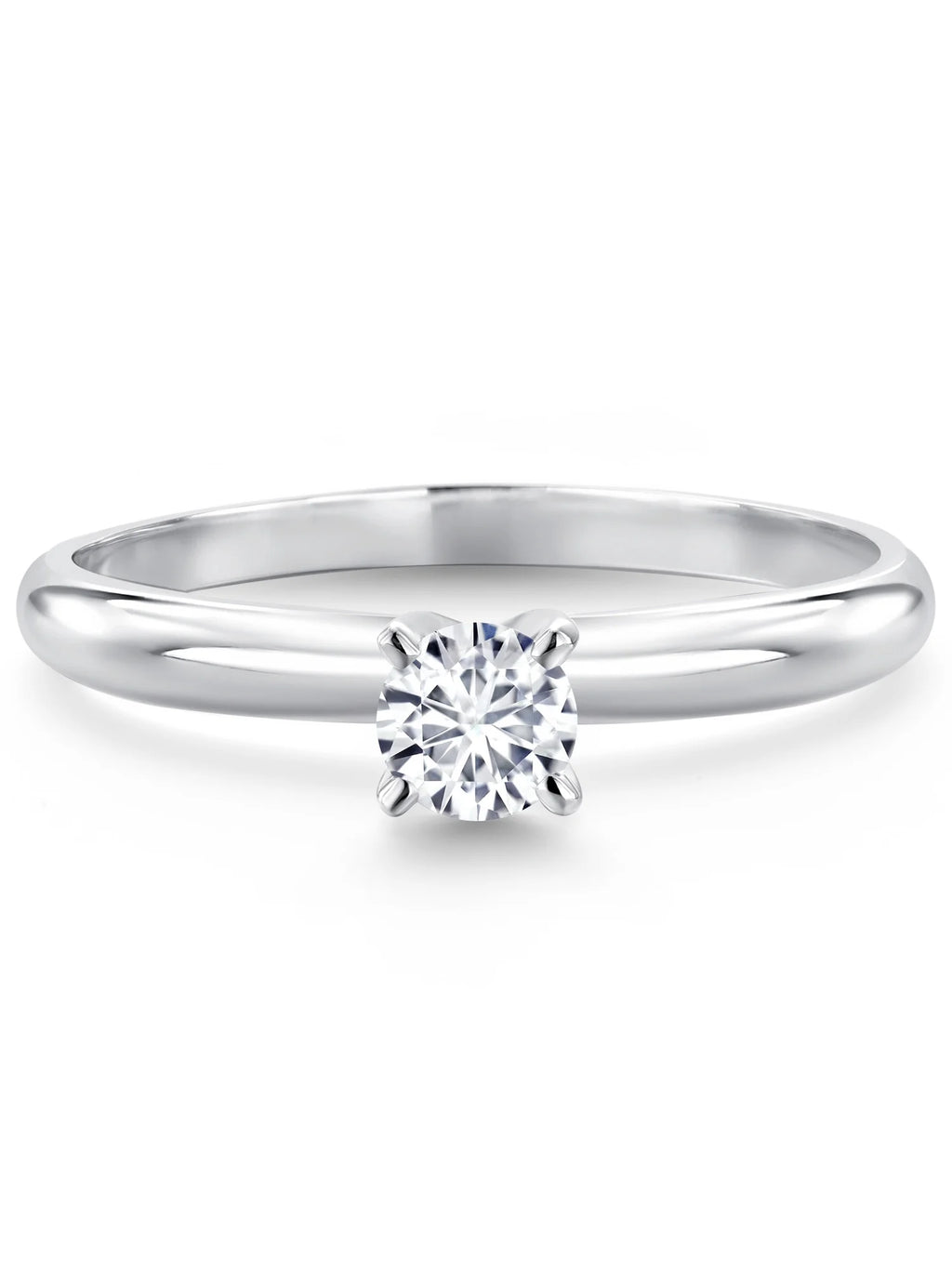 14K White Gold Solitaire Engagement Ring B829