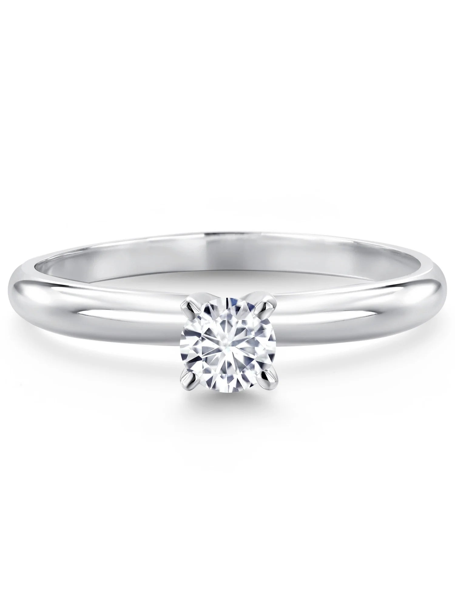 14K White Gold Solitaire Engagement Ring B829