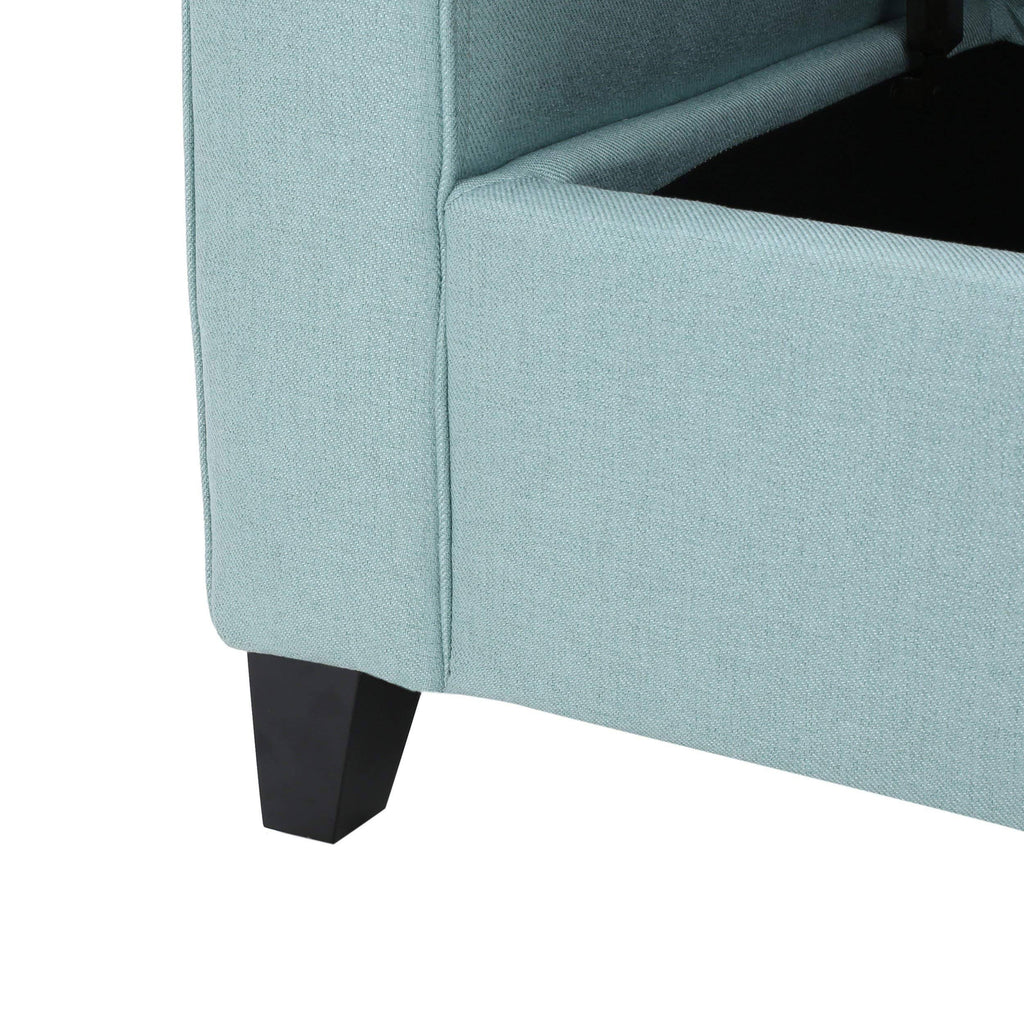 Light Blue Fabric Storage Bench W645068