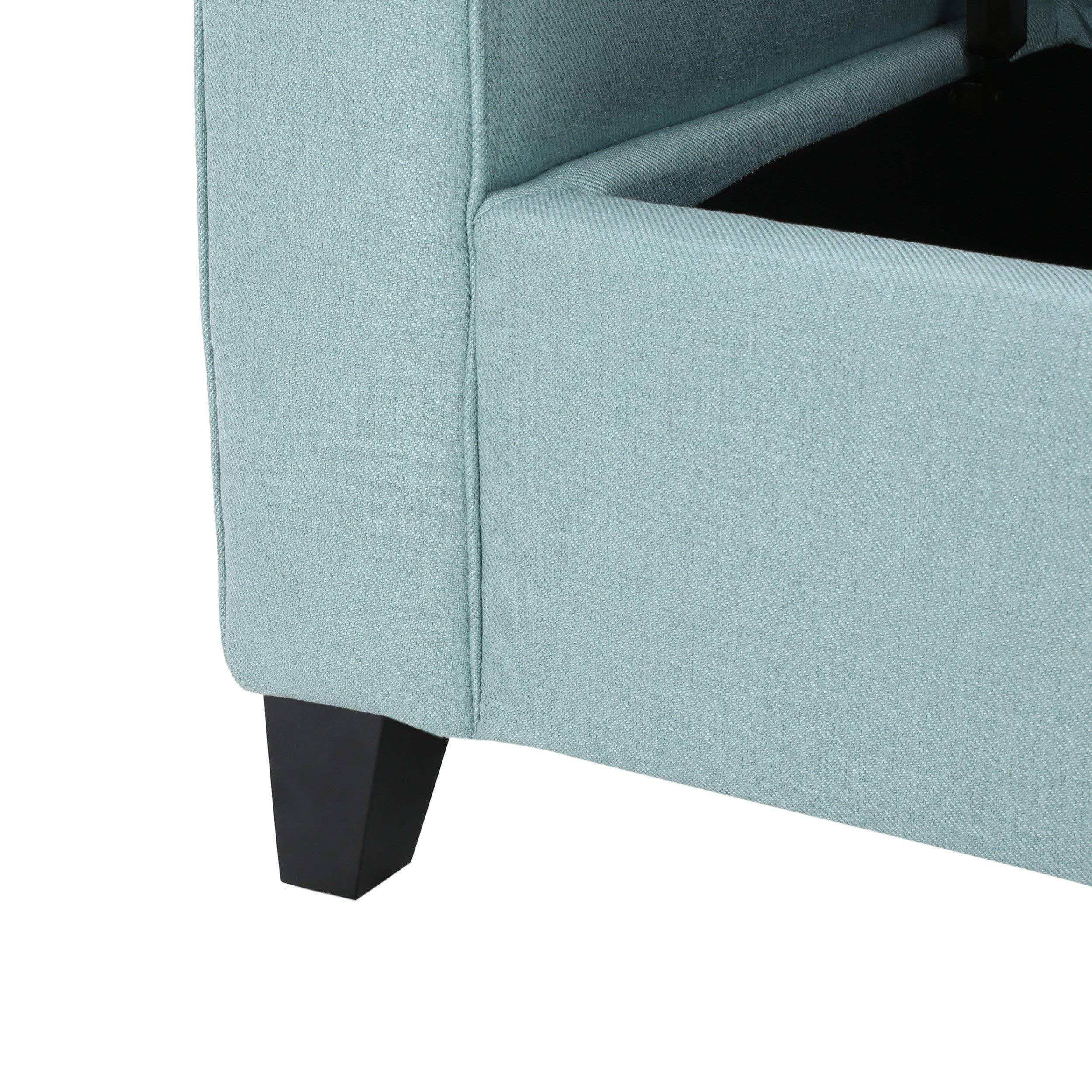 Light Blue Fabric Storage Bench W645068