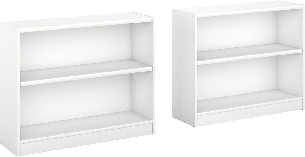 Pure White 2 Shelf Bookcase Set of 2 Q965114