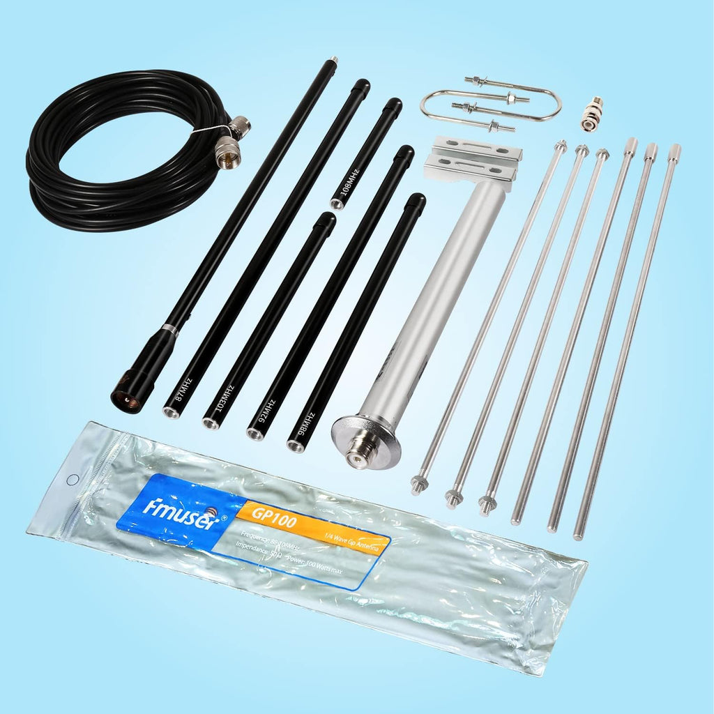 1/4 Wave Outdoor FM Broadcast Antenna with 8M Cable A90399