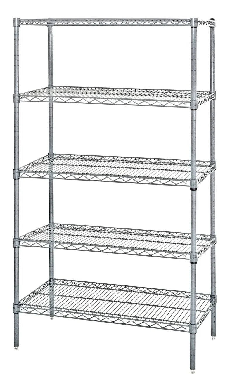 24 inch x 42 inch x 86 inch Stainless Steel 5-Shelf Unit L968