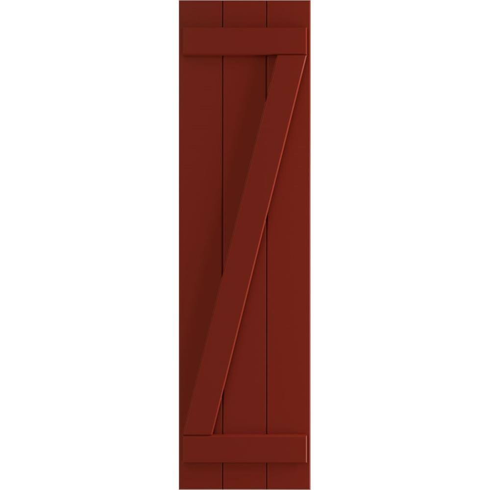 Pepper Red PVC Board and Batten Shutters, Per Pair F9644