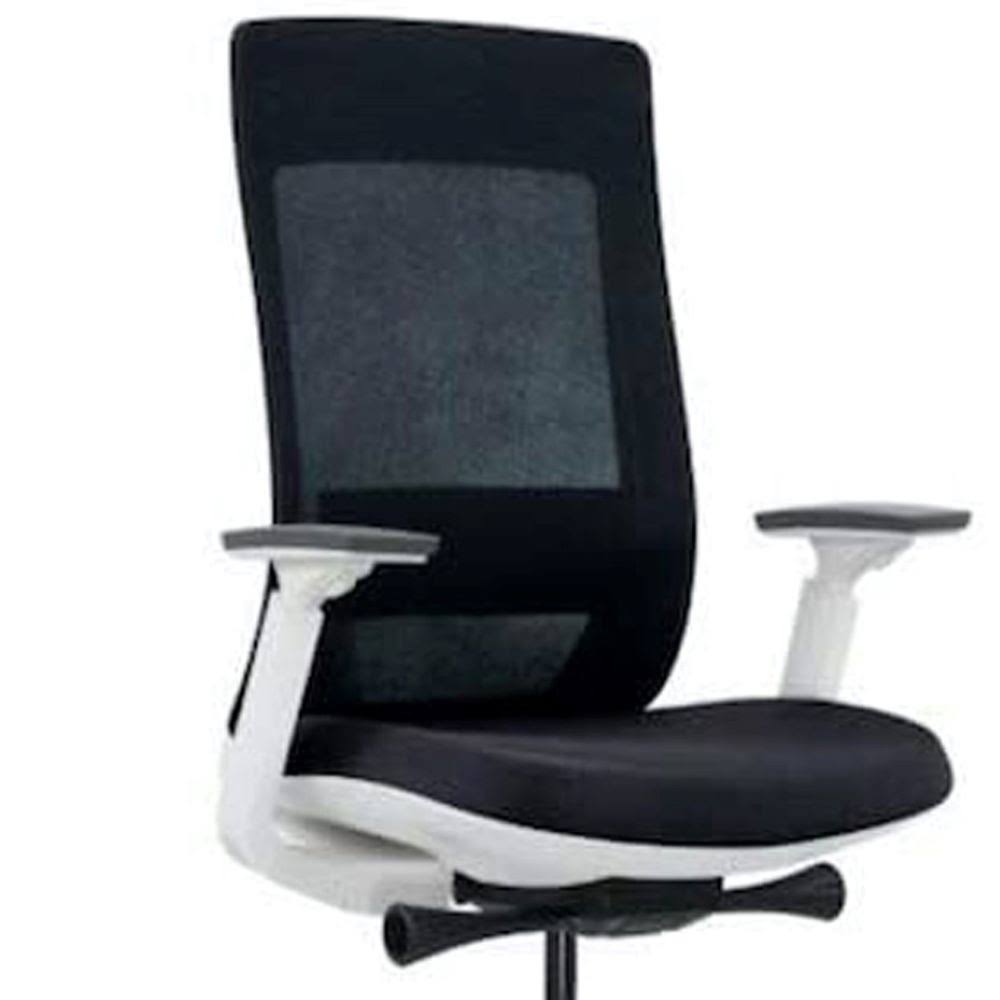 White Frame Black Mesh Ergonomic Office Chair I660