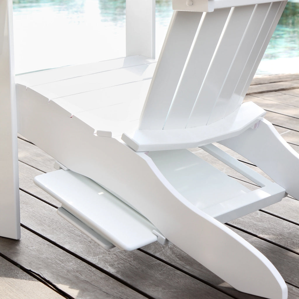 White Solid Wood Adirondack Chair with Tray Table A960