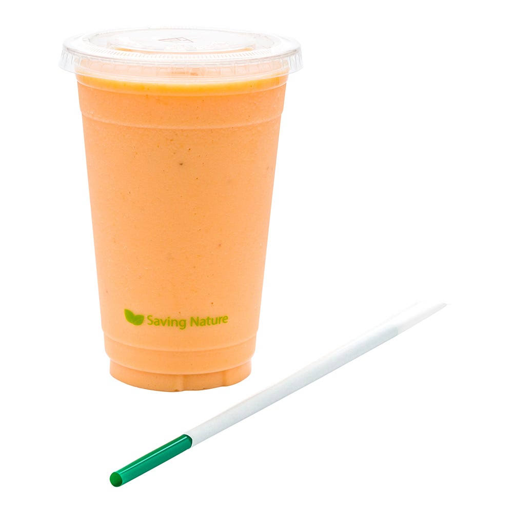 Compostable 8.3 inch Wrapped Straw Green 2000 Count Box C19907