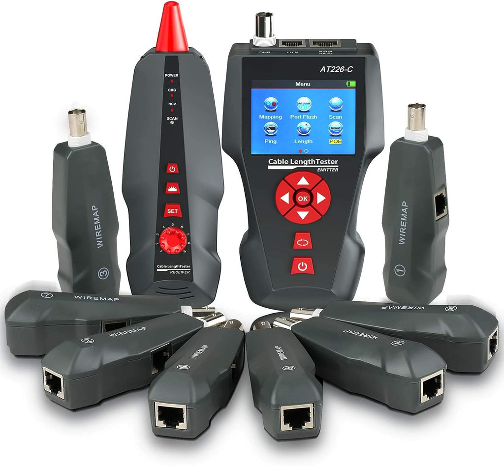 Network Cable Tester, Wire Tracker for RJ45, RJ11, BNC, Metal Cable, PING, POE, Pack of 2 I31384