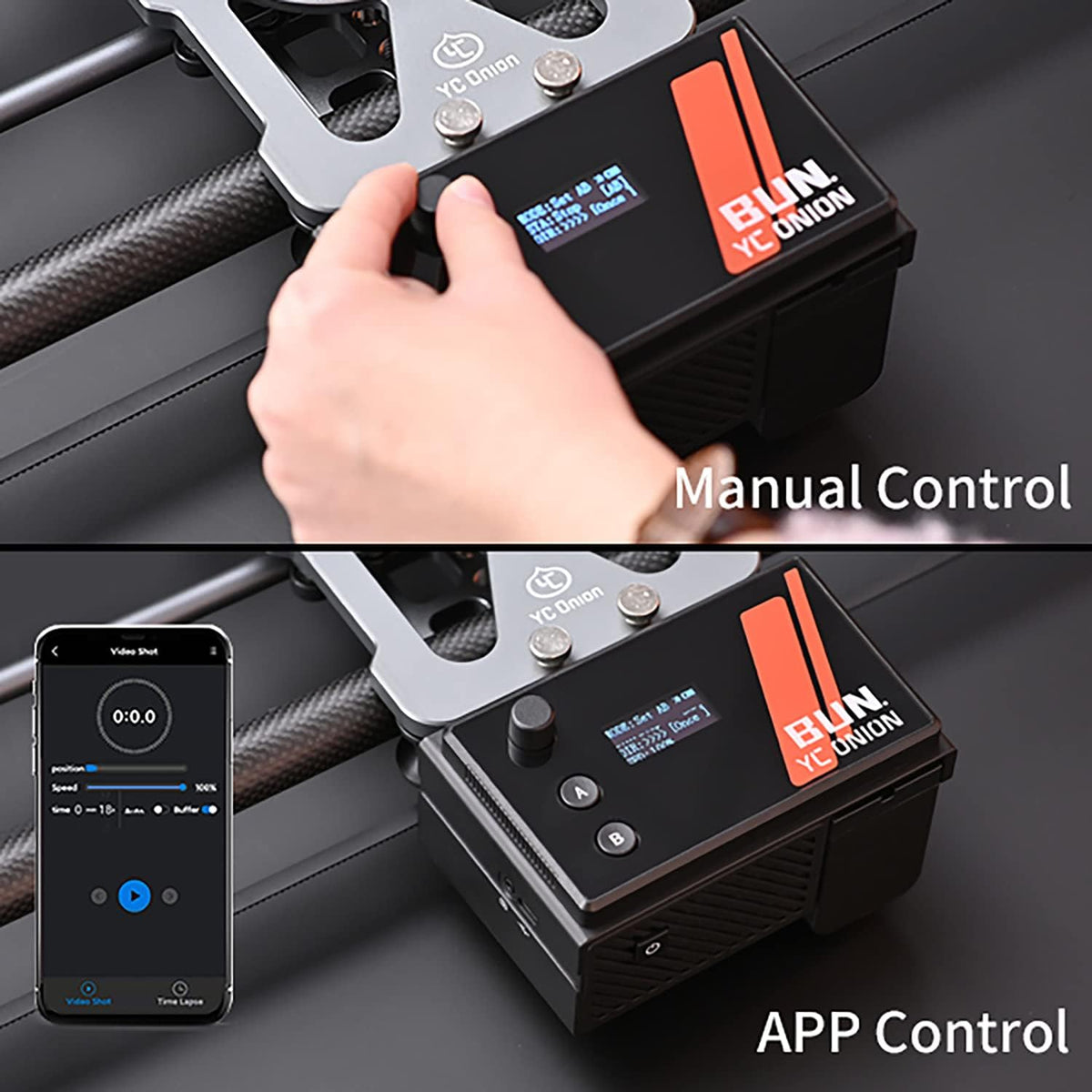 Motorized Camera Slider 100cm/39'' Carbon Fiber with APP Control V449