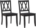 Black Rubberwood Cross Back Dining Chairs Set of 2 Z7495