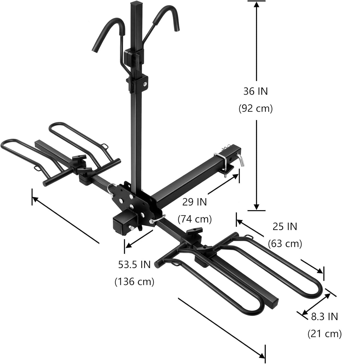 Hitch Mount Bike Rack, Foldable 2 Tray Bicycle Rack L16974