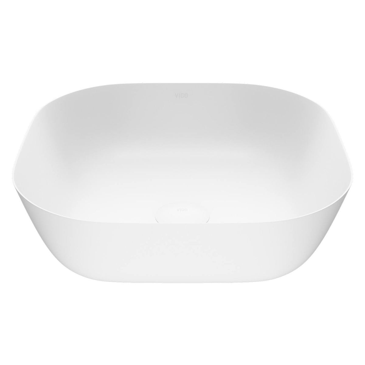 Matte Stone Vessel Bathroom Sink (White) E226