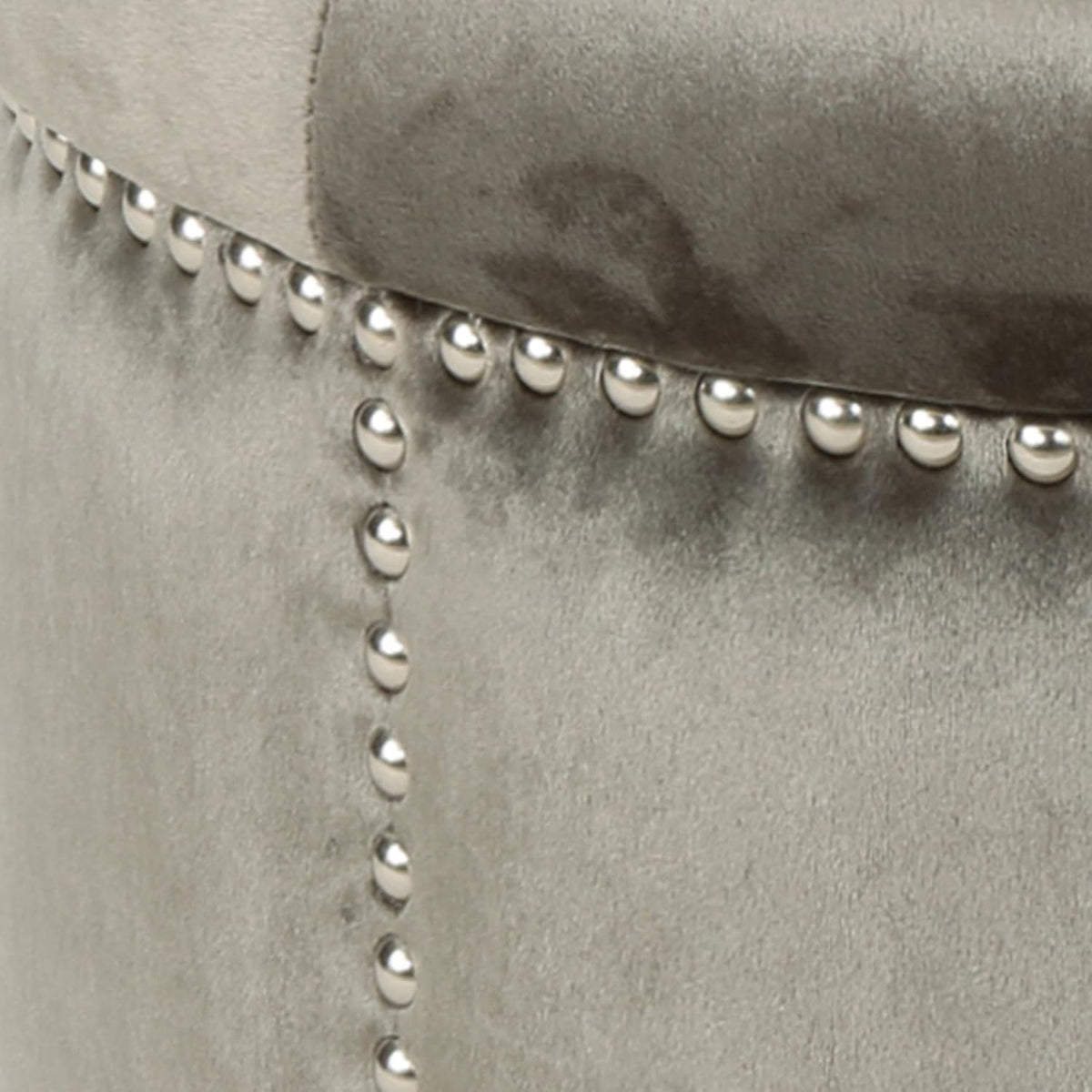 Grey Velvet Tufted Ottoman V9371