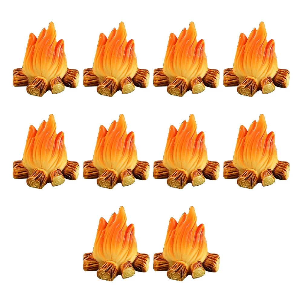80 Pcs Resin Miniature Fireplace Campfire Playset Toy R750204