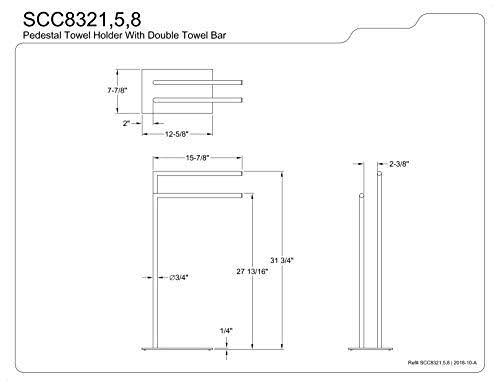 Brushed Nickel Pedestal Dual Towel Rack Z979736