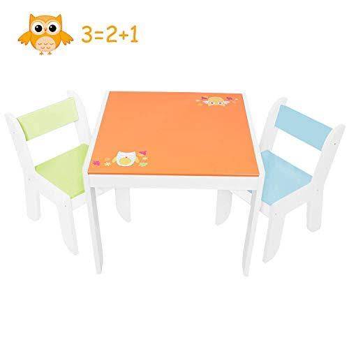 Orange Owl Wooden Kids Table and Chair Set N5582