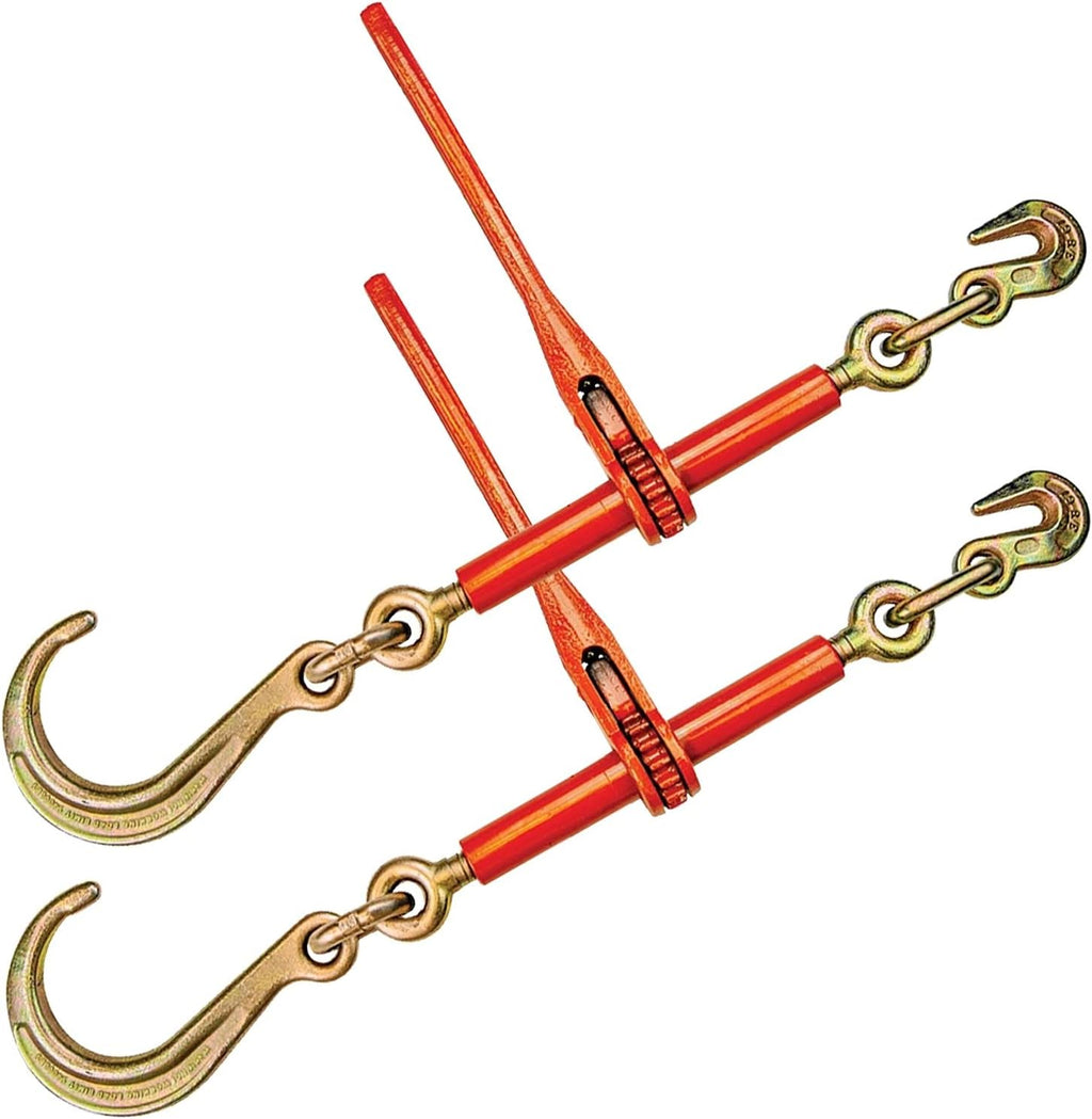 Ratchet Binder with Towing J Hook, 2 Pack, 5,400 Pound Safe Working Load M4817