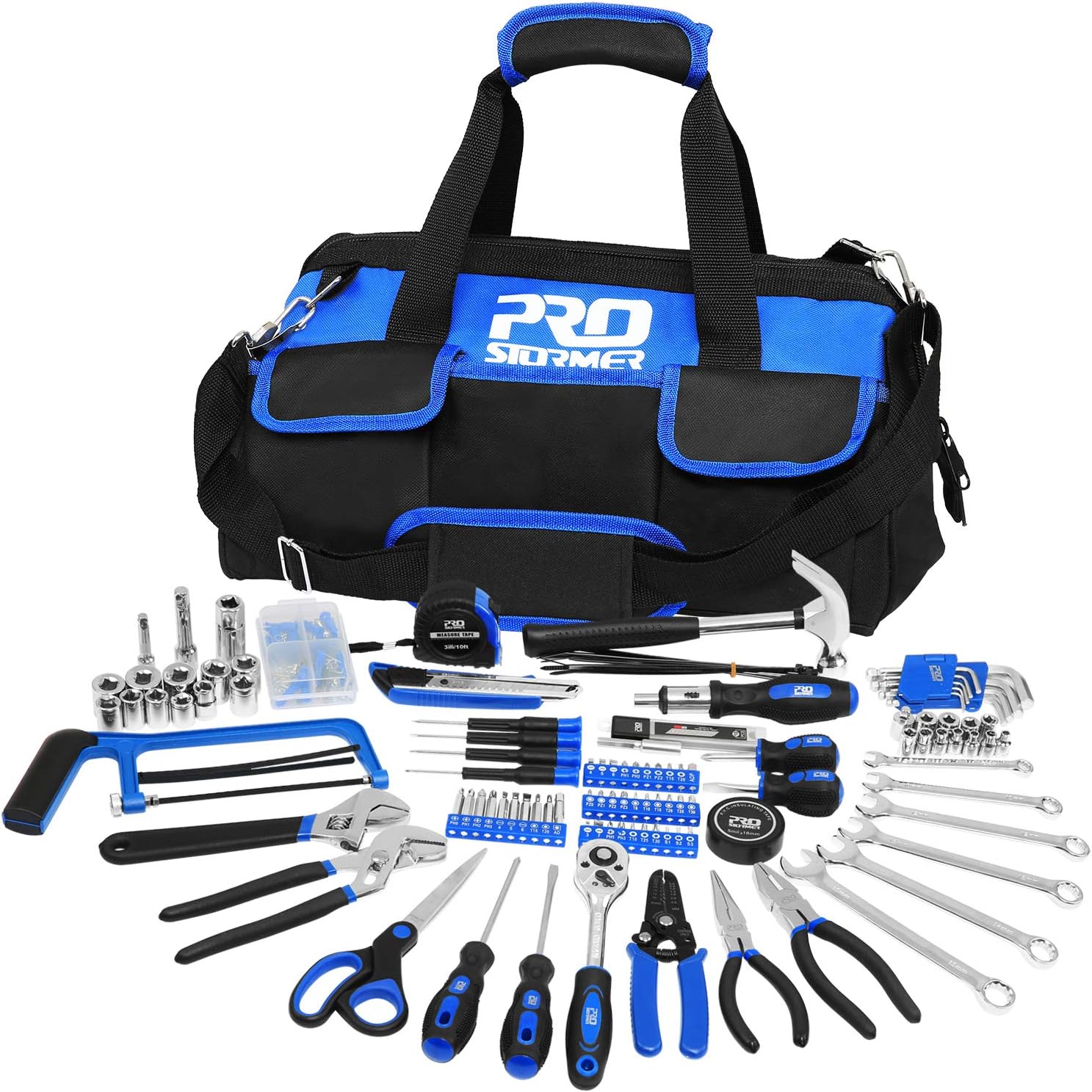 198-Piece General Household Hand Tool Set with Storage Bag V82986