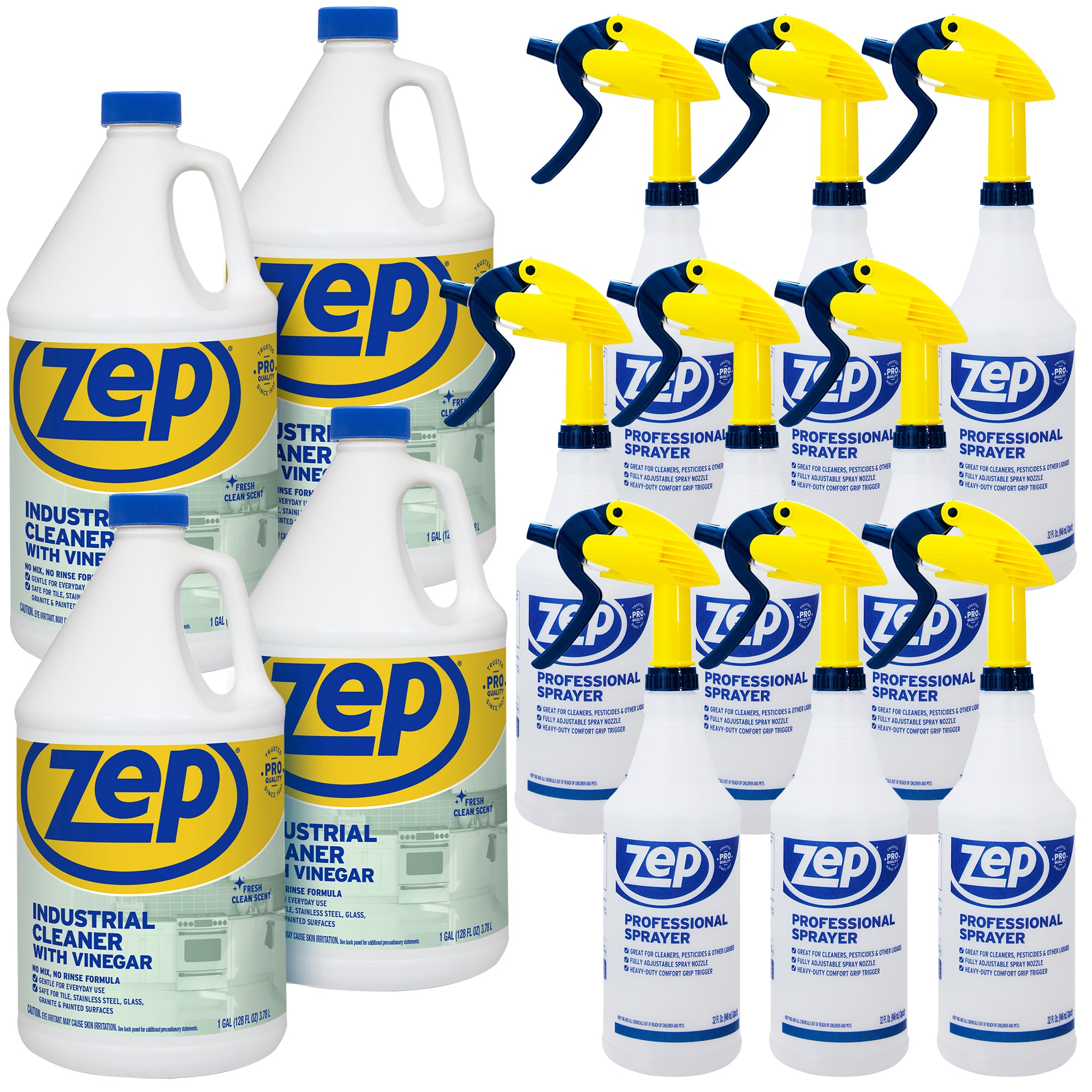 Industrial Cleaner with Vinegar 1 Gal (Case of 4) and Sprayer Bottle (Case of 9) A3110