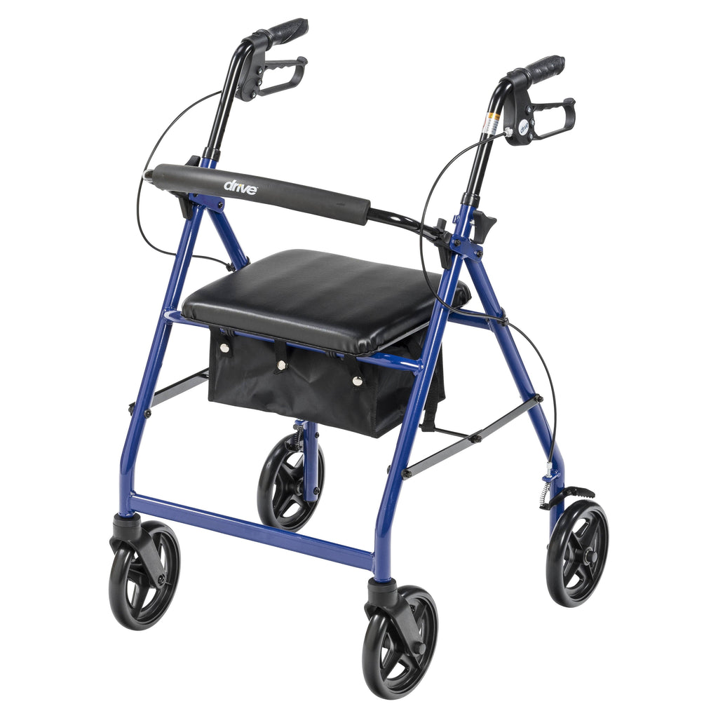 Blue Aluminum Rollator with Padded Seat S429754