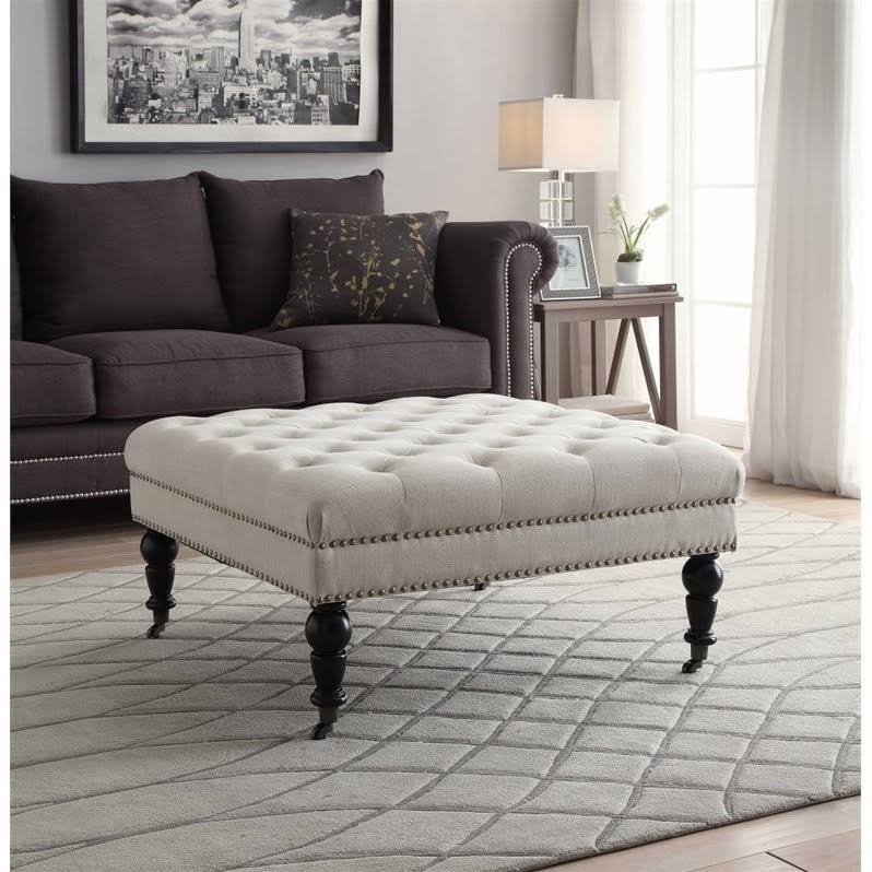 Square Ottoman in Natural E2936