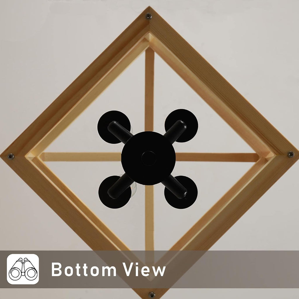 Wooden Lantern Pendant Lighting Ceiling Light Fixture I7439