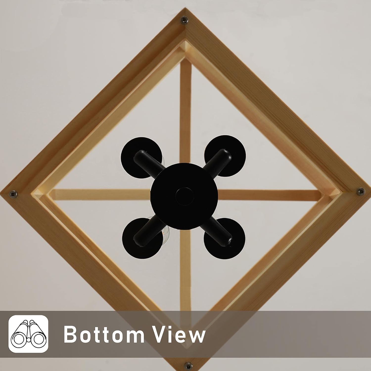 Wooden Lantern Pendant Lighting Ceiling Light Fixture I7439