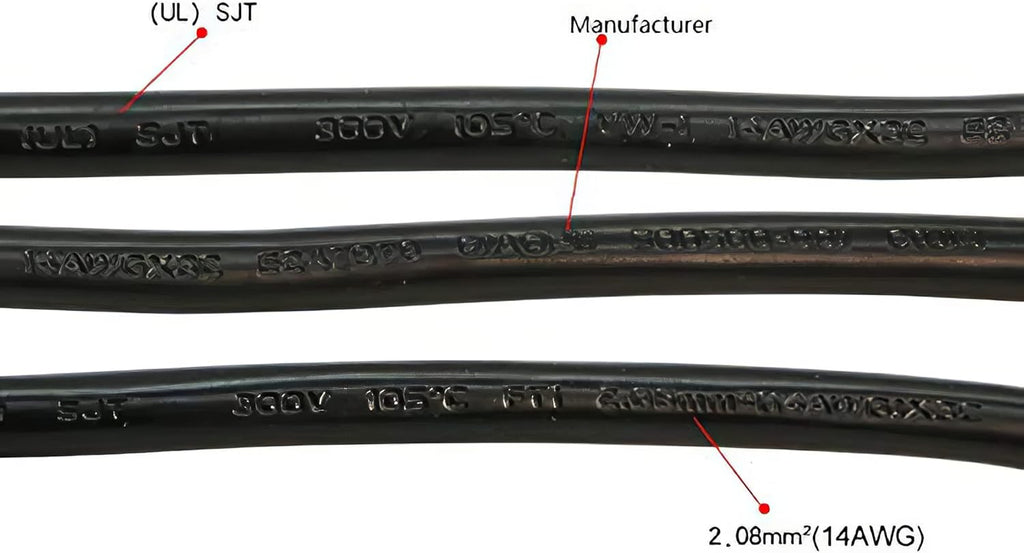 2Pack 6 ft 14 AWG Heavy Duty Computer Power Cord - Black G5163