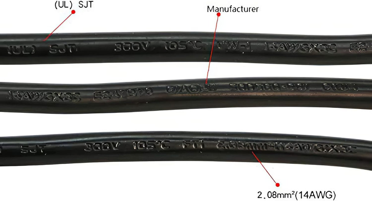 2Pack 6 ft 14 AWG Heavy Duty Computer Power Cord - Black G5163