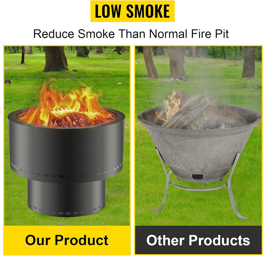 Carbon Steel Smokeless Fire Pit, 13.5 inch Diameter, Portable P5124