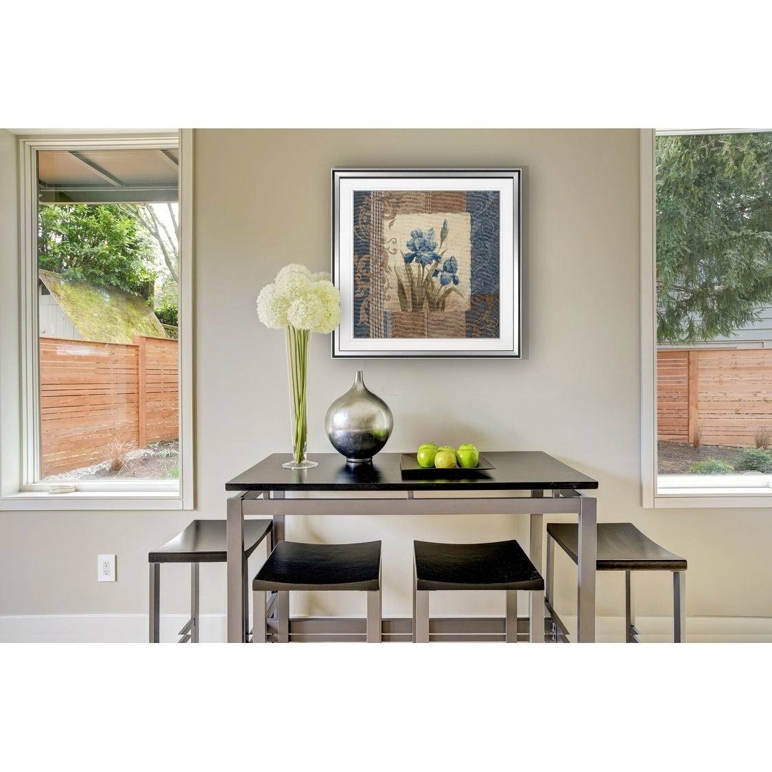 Blue Iris Scroll Framed Giclee Print 38x38 O935614