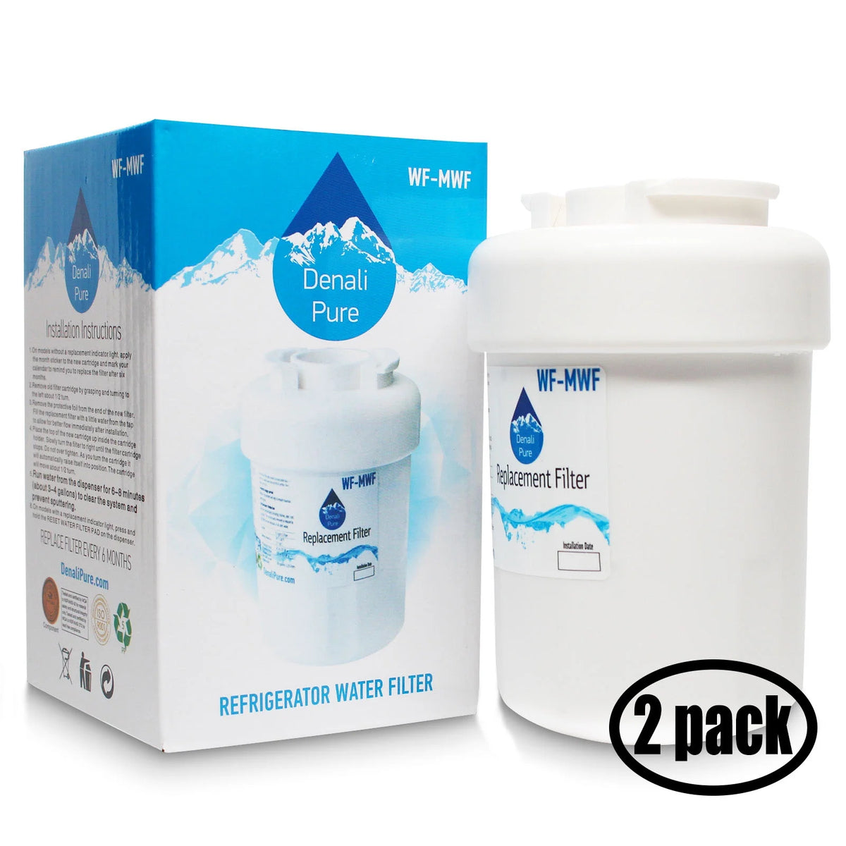 2-Pack Replacement Refrigerator Water Filter Q47612