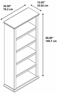 Antique Cherry 5-Shelf Bookcase K54971