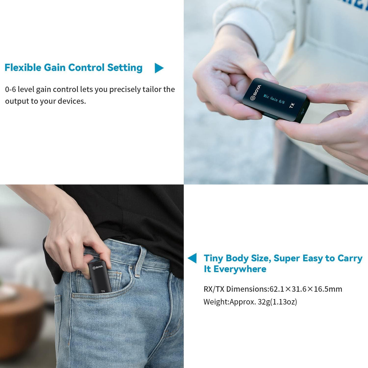2.4GHz Wireless Dual Channel Cordless Lavalier Microphone System for Phone Camera J939