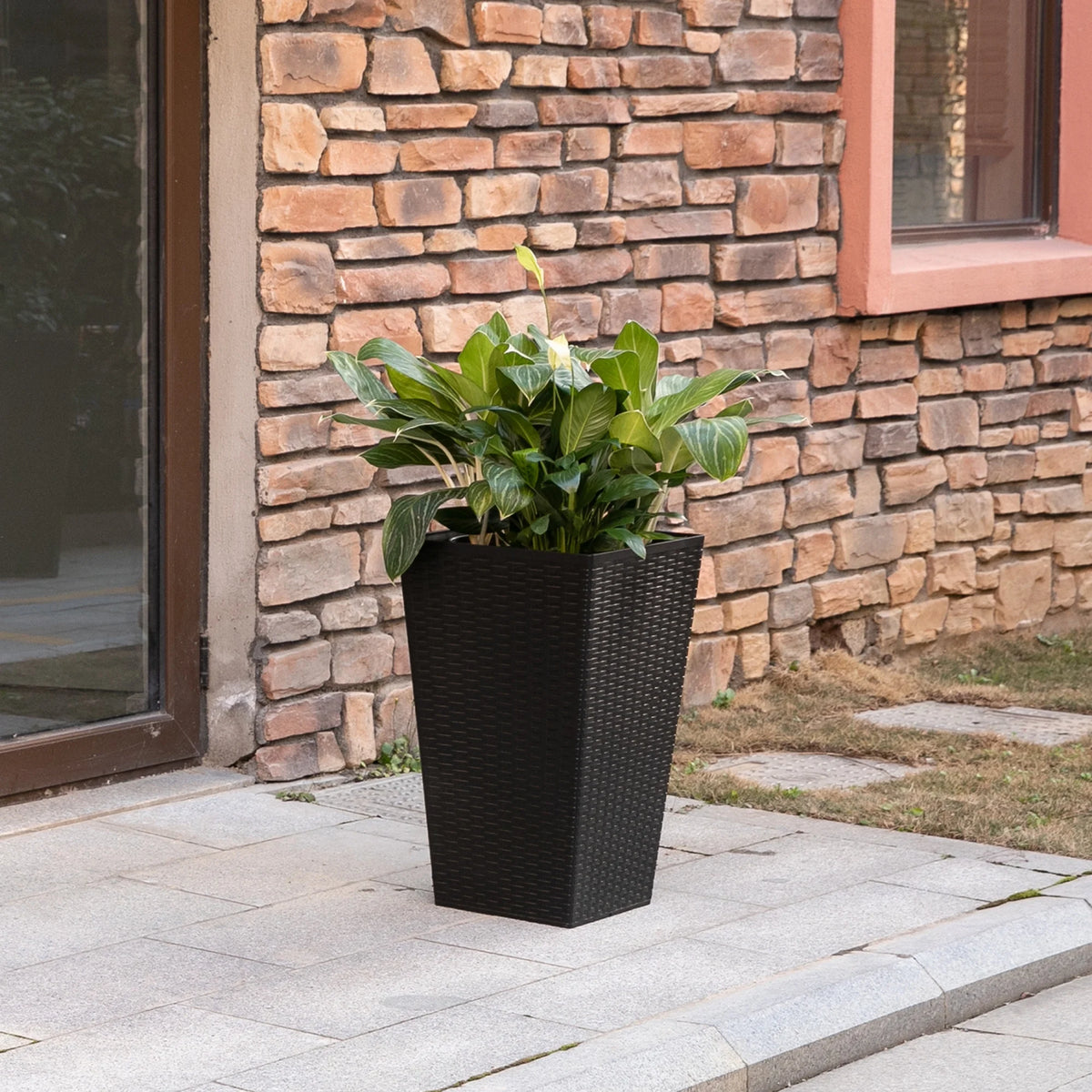 Black Set of 3 Tall Planters with Drainage Hole K7184