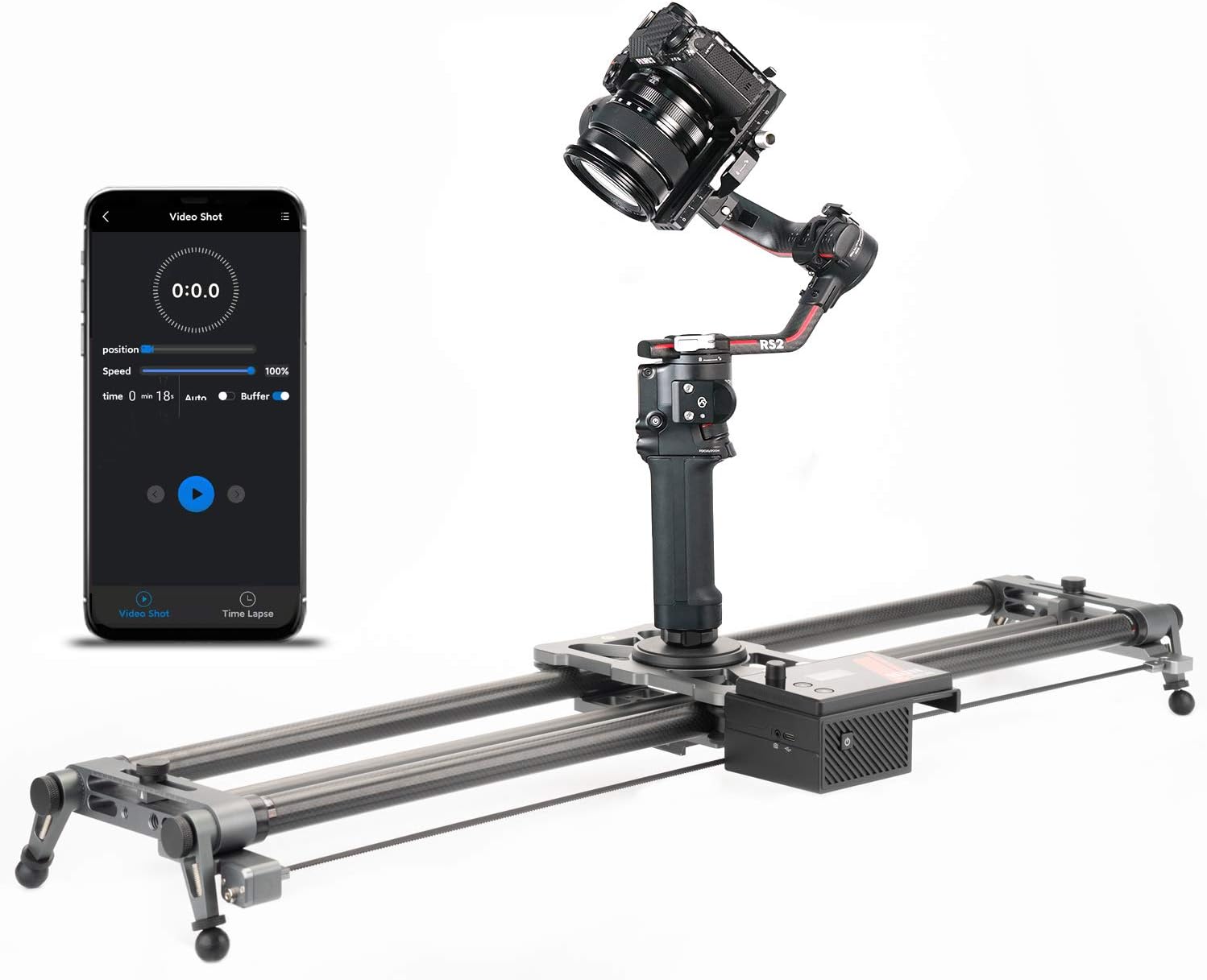 Motorized Camera Slider 100cm/39'' Carbon Fiber with APP Control V449
