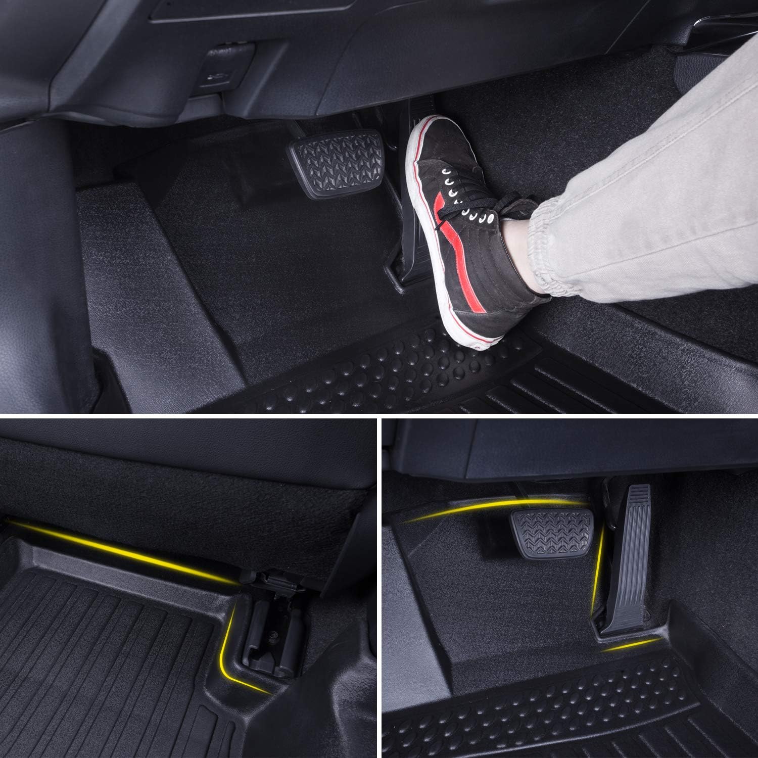 Black Front and Rear Car Mats for Lexus RX 2016-2022 O706